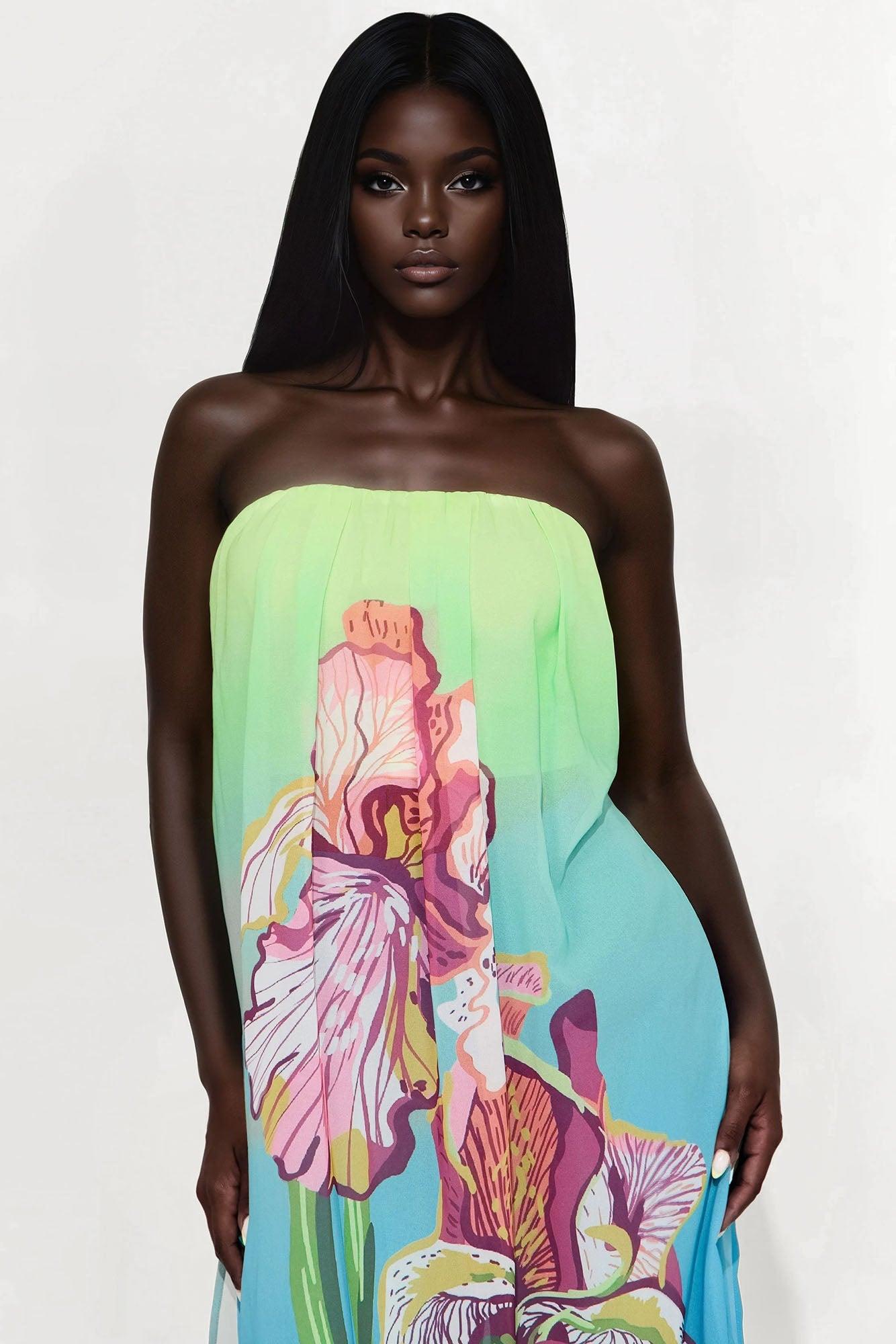 Wildflower Wish Ombre Wide Leg Pant Set - Blue/combo Female Product Image