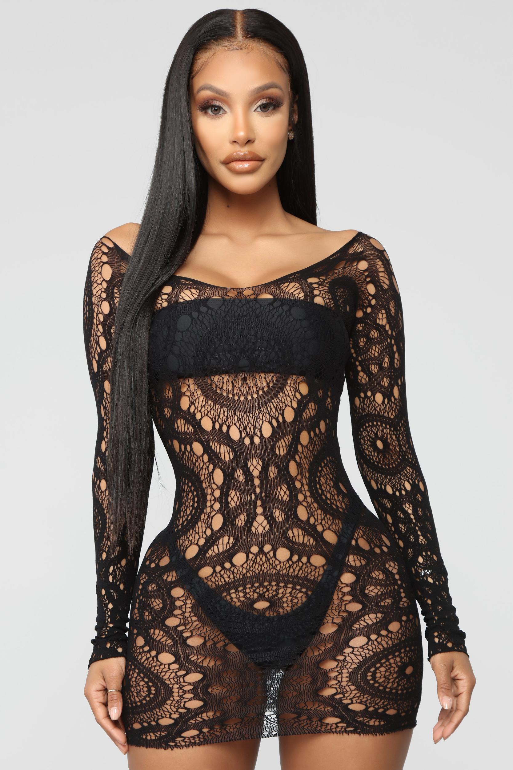 Wild Soul Swim Cover Up Dress - Black Product Image
