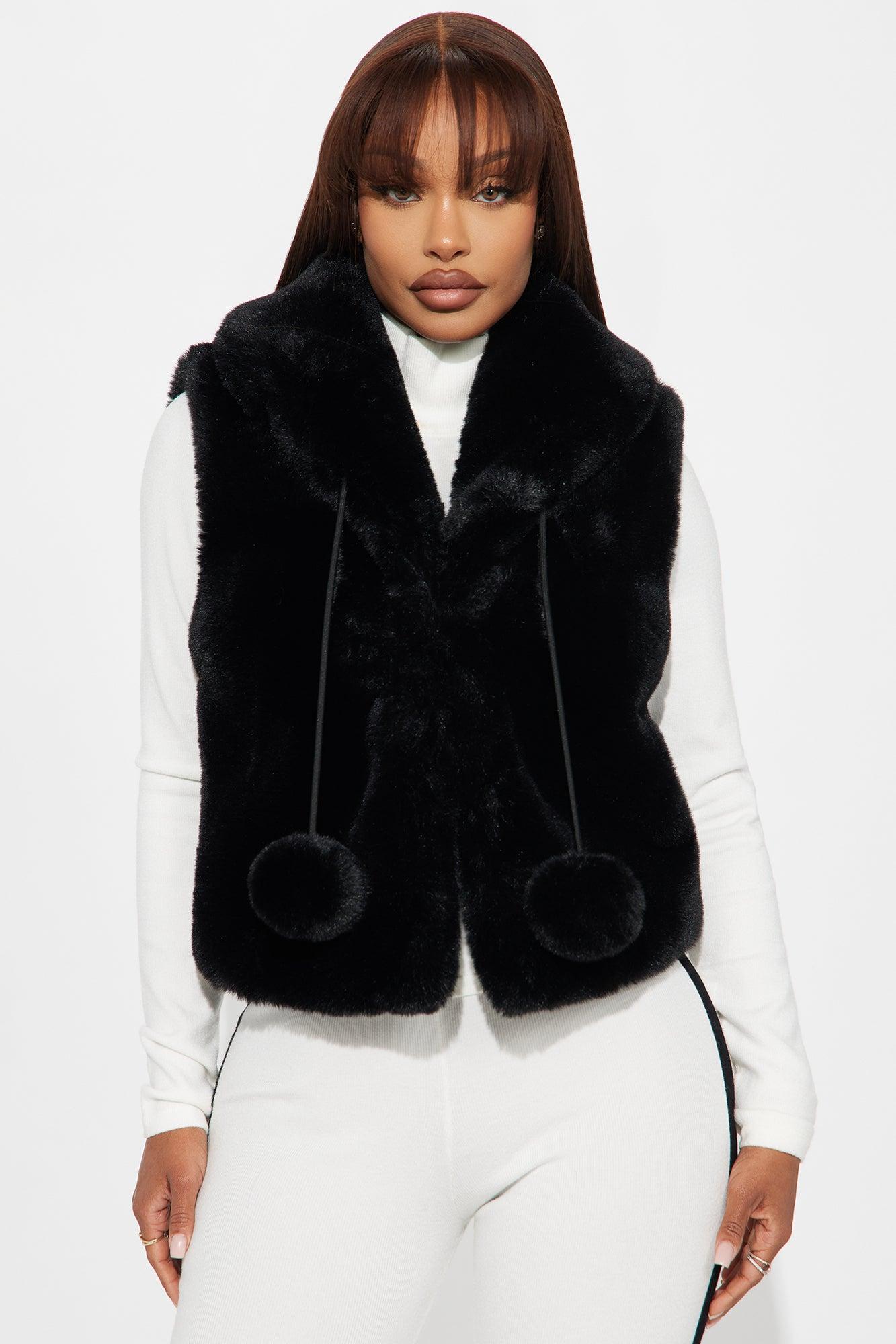 Winter Wonderland Faux Fur Vest - Black Product Image