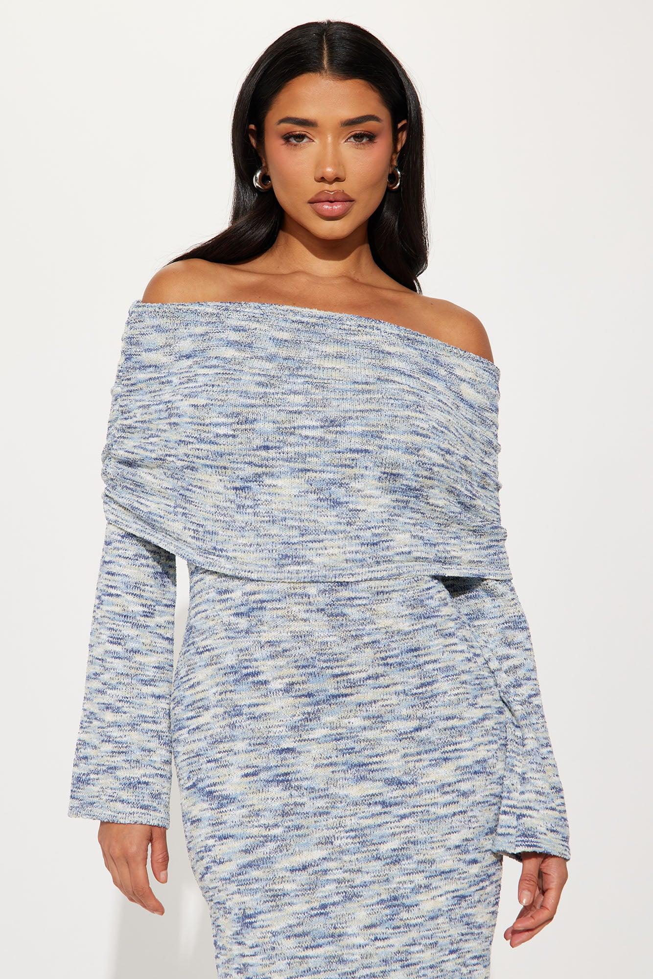 Samantha Sweater Maxi Dress - Blue/combo Female Product Image