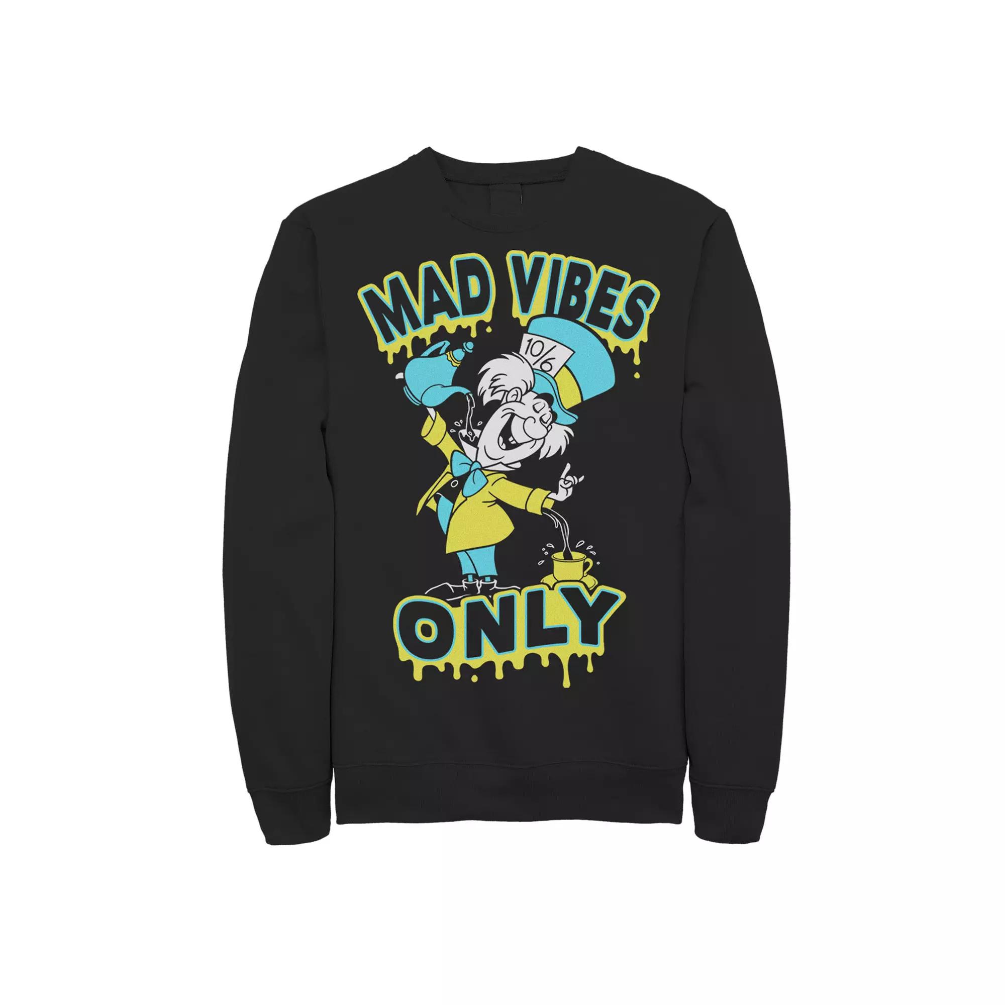 Disney's Alice In Wonderland Mad Hatter Mad Vibes Only Men's Sweatshirt, Size: XXL, Black Product Image