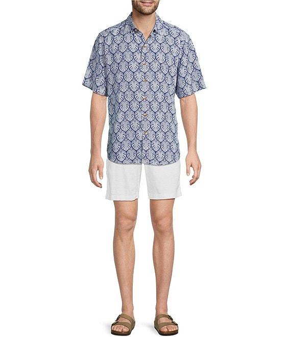 Tommy Bahama Veracrus Cay Monstera Tiles Short Sleeve Woven Shirt Product Image