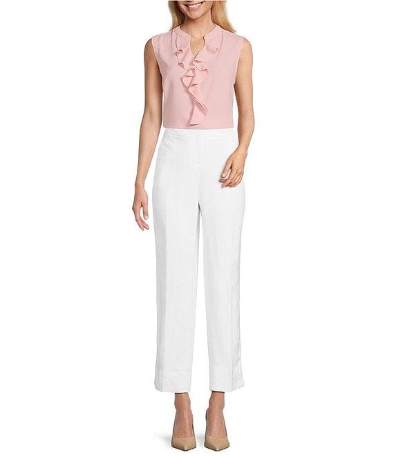 Kasper Linen Blend Straight Leg Pants Product Image