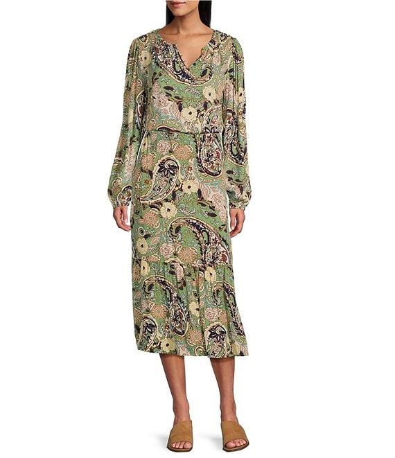 Nurture by Westbound Paisley Notch Neck Line Yoke Top Product Image