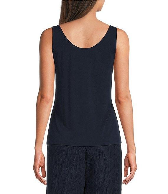 Eileen Fisher Stretch Silk Jersey Scoop Neck Sleeveless Slim Tank Product Image