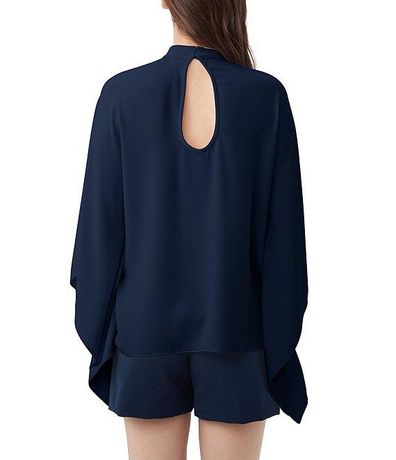 Trina Turk Anona Double Georgette Mock Neck Dolman Sleeve Top Product Image