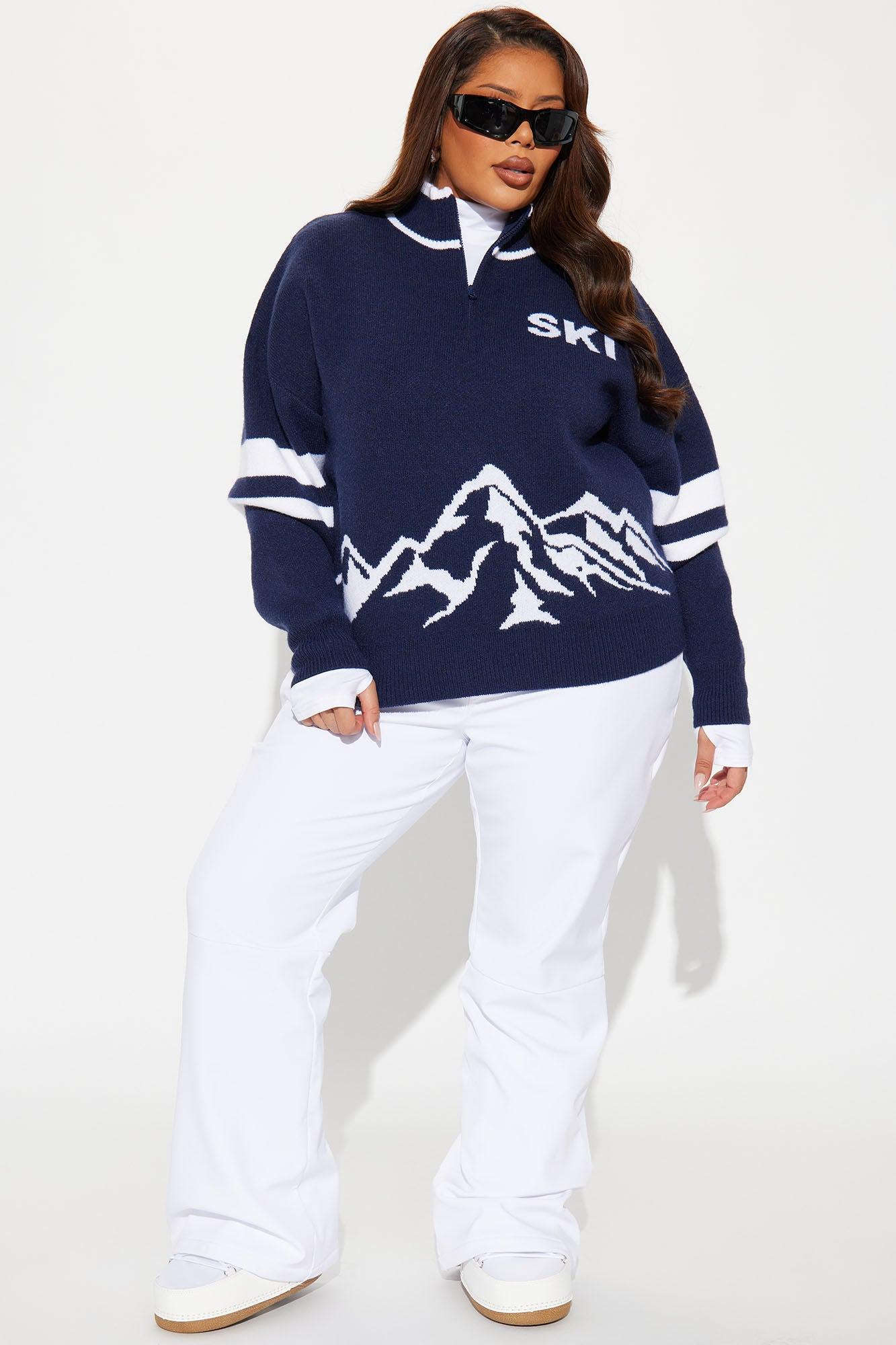 Ski Resort Quarter Zip Sweater - Navy Product Image