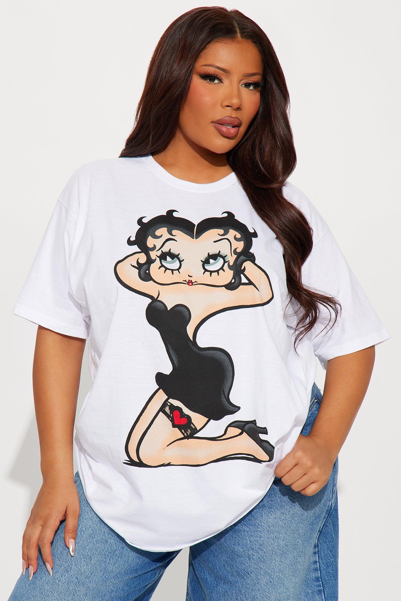 Little Miss Betty Boop Oversized Tee - White Product Image