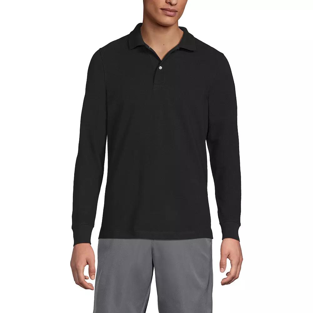 Men's Lands' End Long Sleeve Mesh Polo Shirt,  Product Image