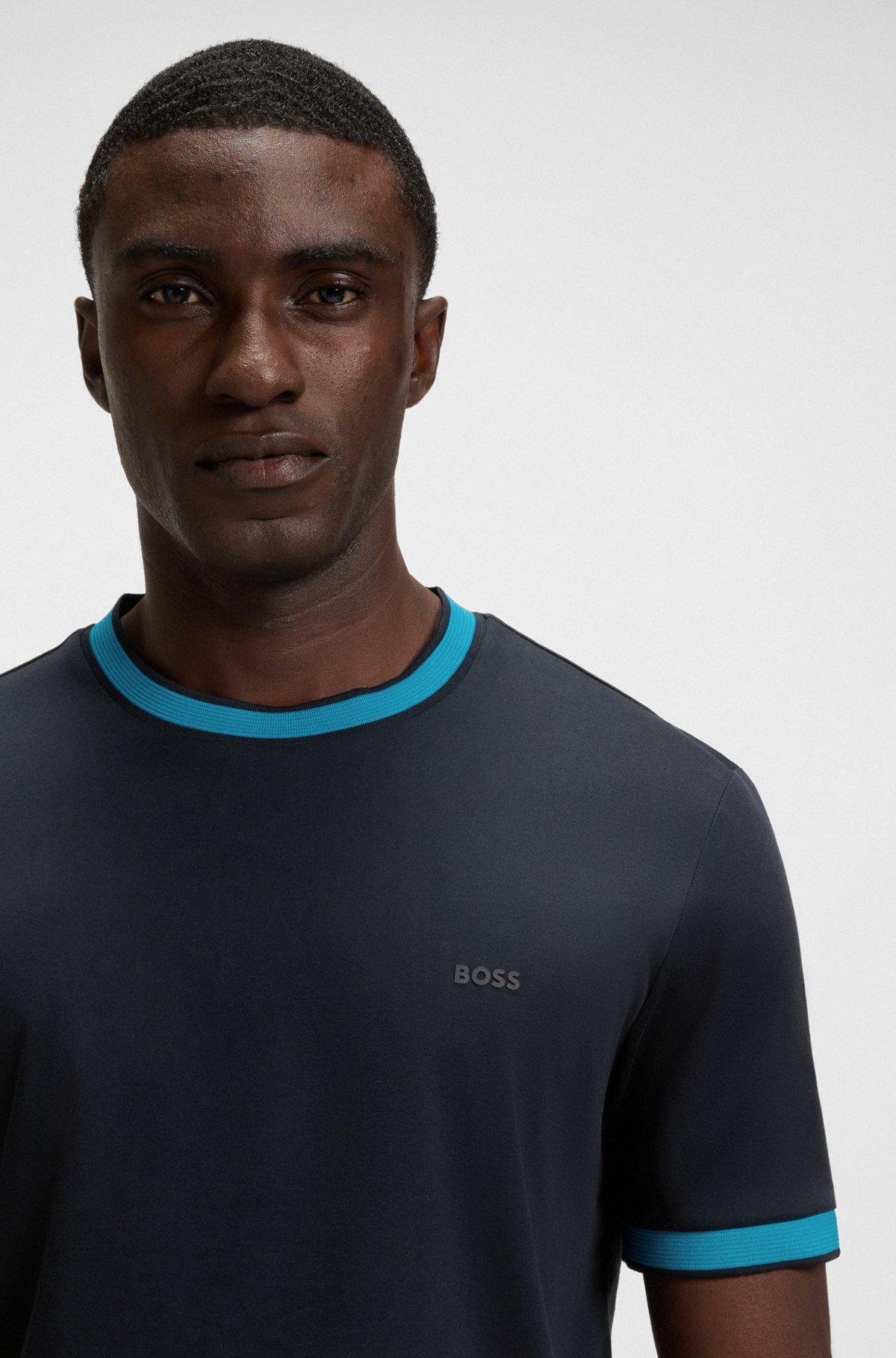 Mercerized-cotton T-shirt with two-tone monograms Product Image