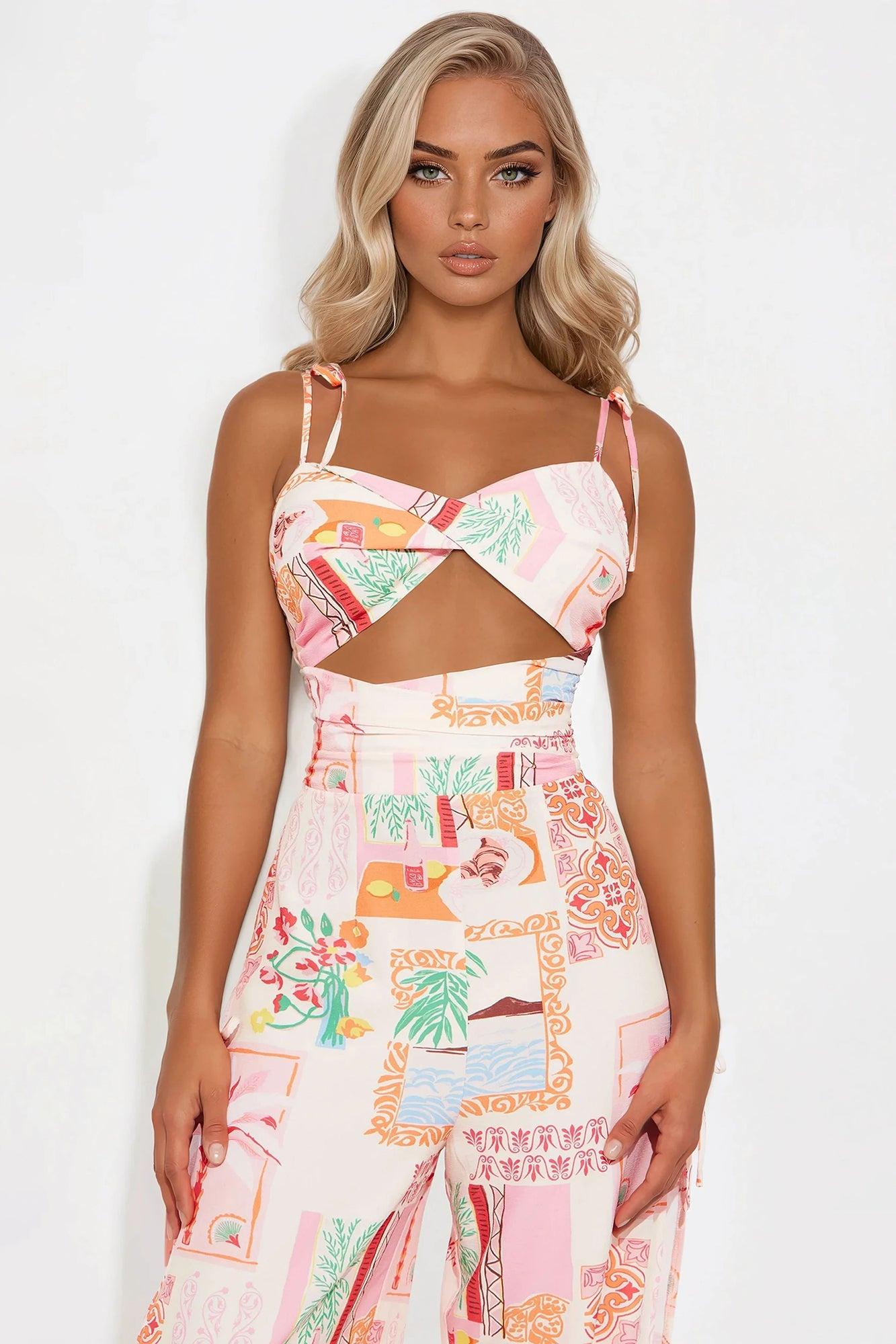 Brighten Your Day Jumpsuit - Pink/combo Product Image