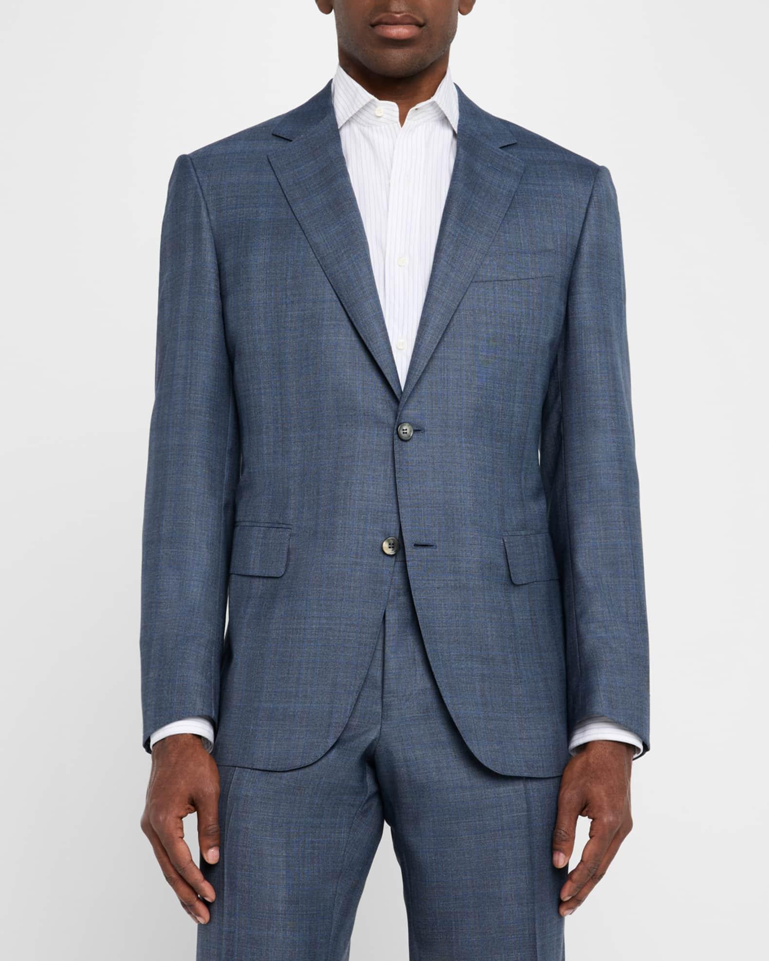 Men's Wool-Silk Plaid Suit Product Image