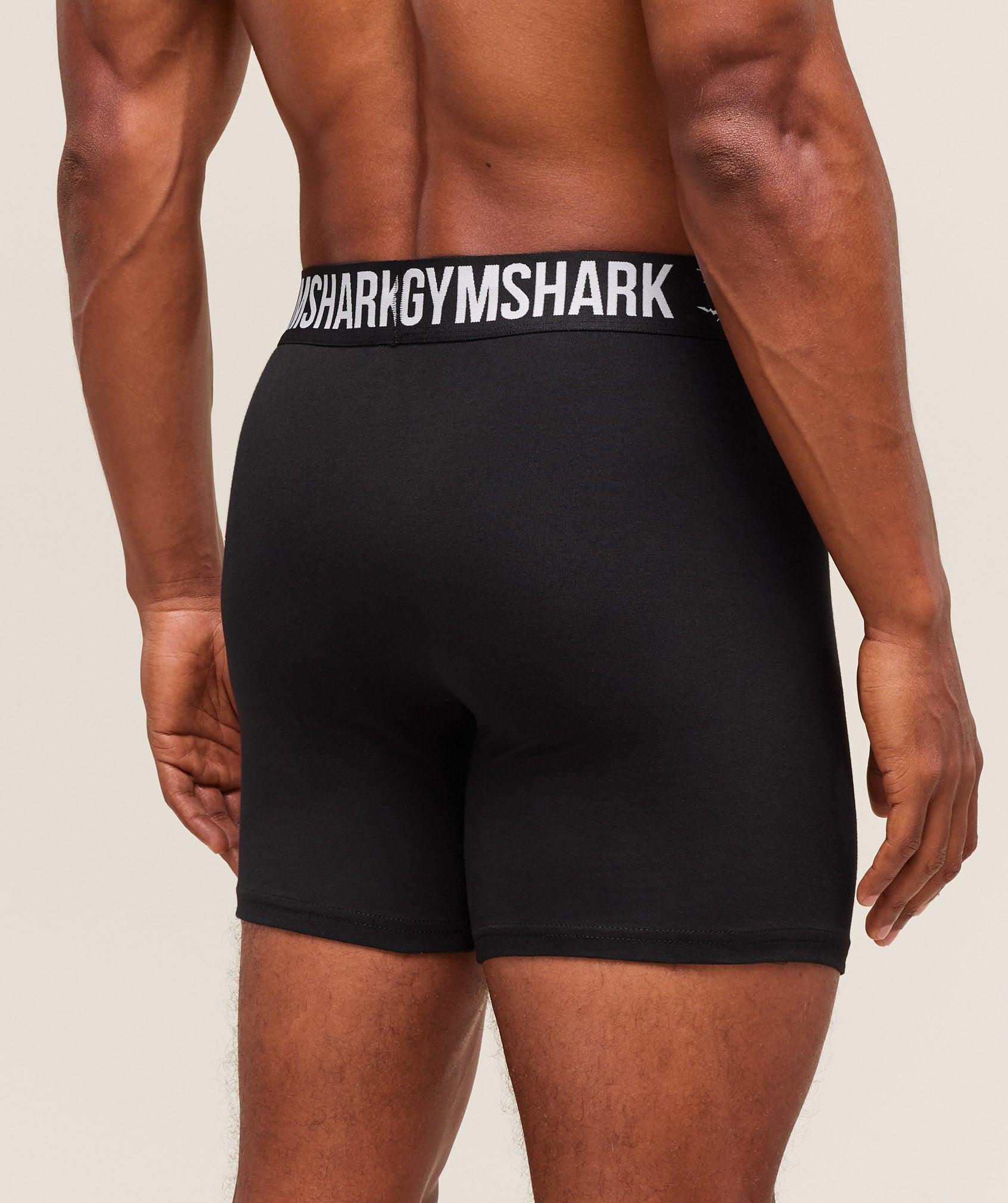 Gymshark Long Boxer Brief 3PK - Denim Grey/Titanium Blue/Black Male Product Image