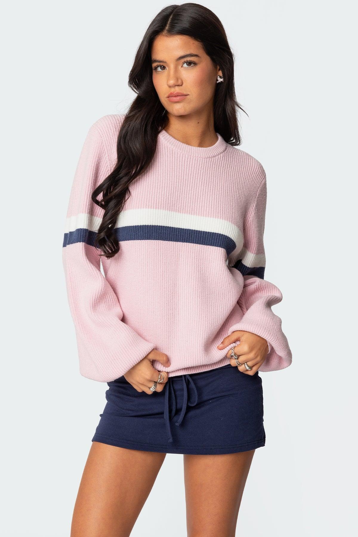 Nautical Striped Oversized Sweater Product Image