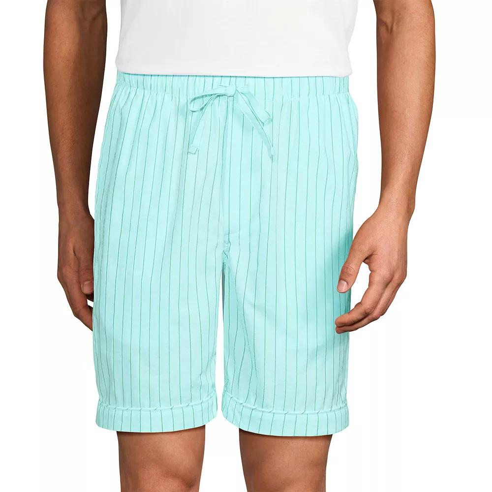 Men's Lands' End Essential 8-inch Pajama Shorts, Size: Large, Grey Blue Stripe Product Image