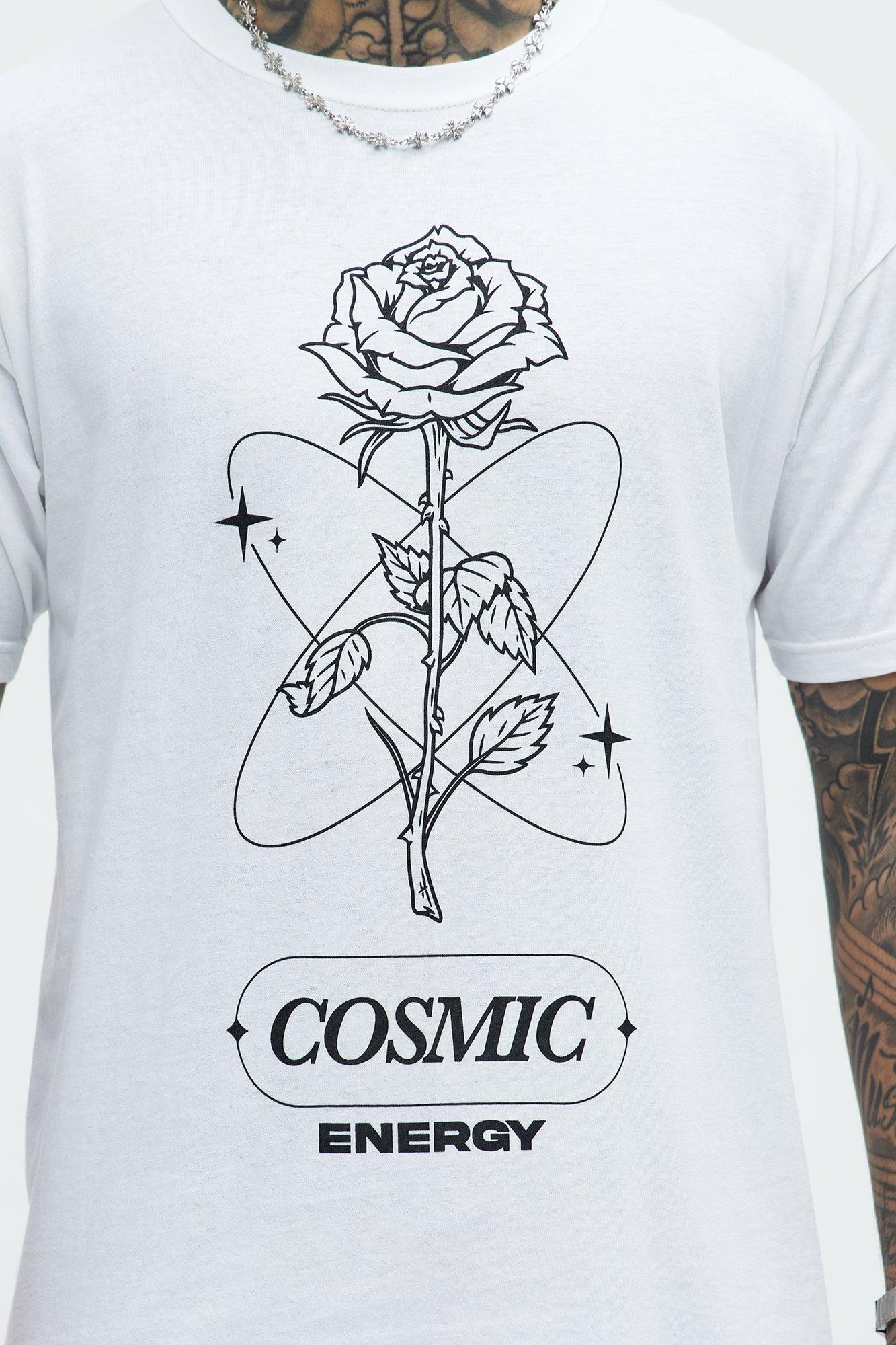 Floral Cosmic Energy Short Sleeve Tee - White Product Image