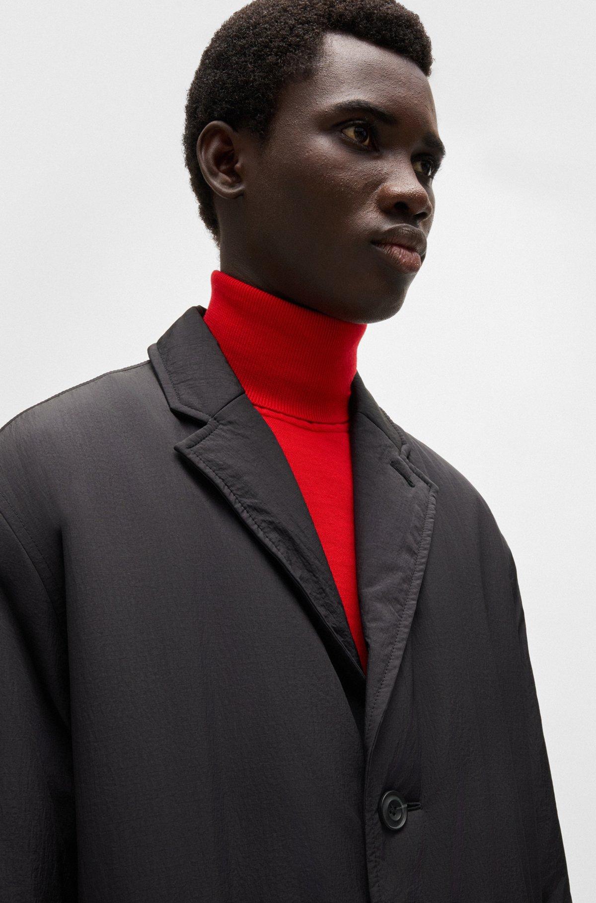 HUGO - Water-repellent car coat in a relaxed fit - Black Product Image