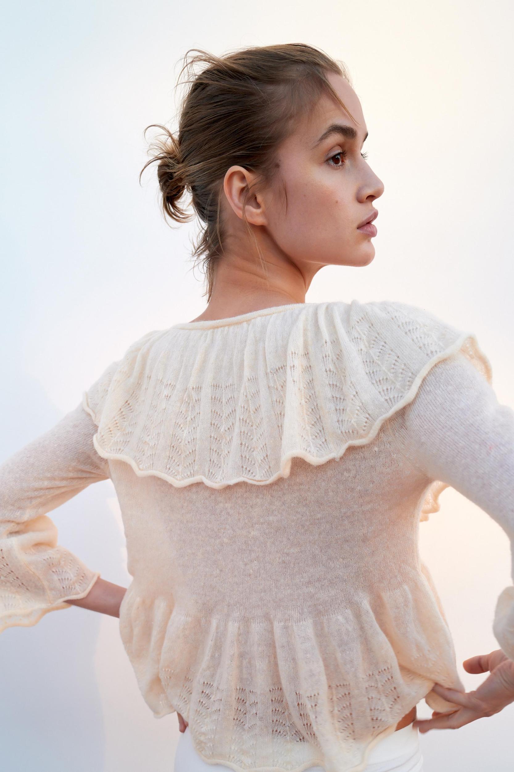 RUFFLED KNIT TOP Product Image