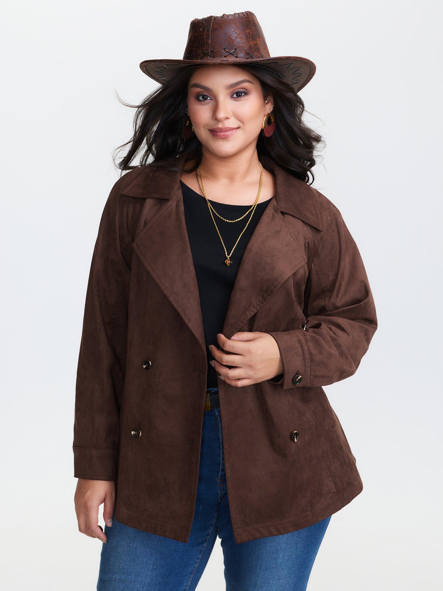 Suede Velvet Cinched-Waist Lined Jacket Female Product Image