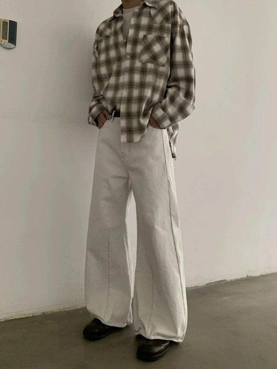 RT No. 18865 CREAM SCIMITAR STRAIGHT PANTS Product Image