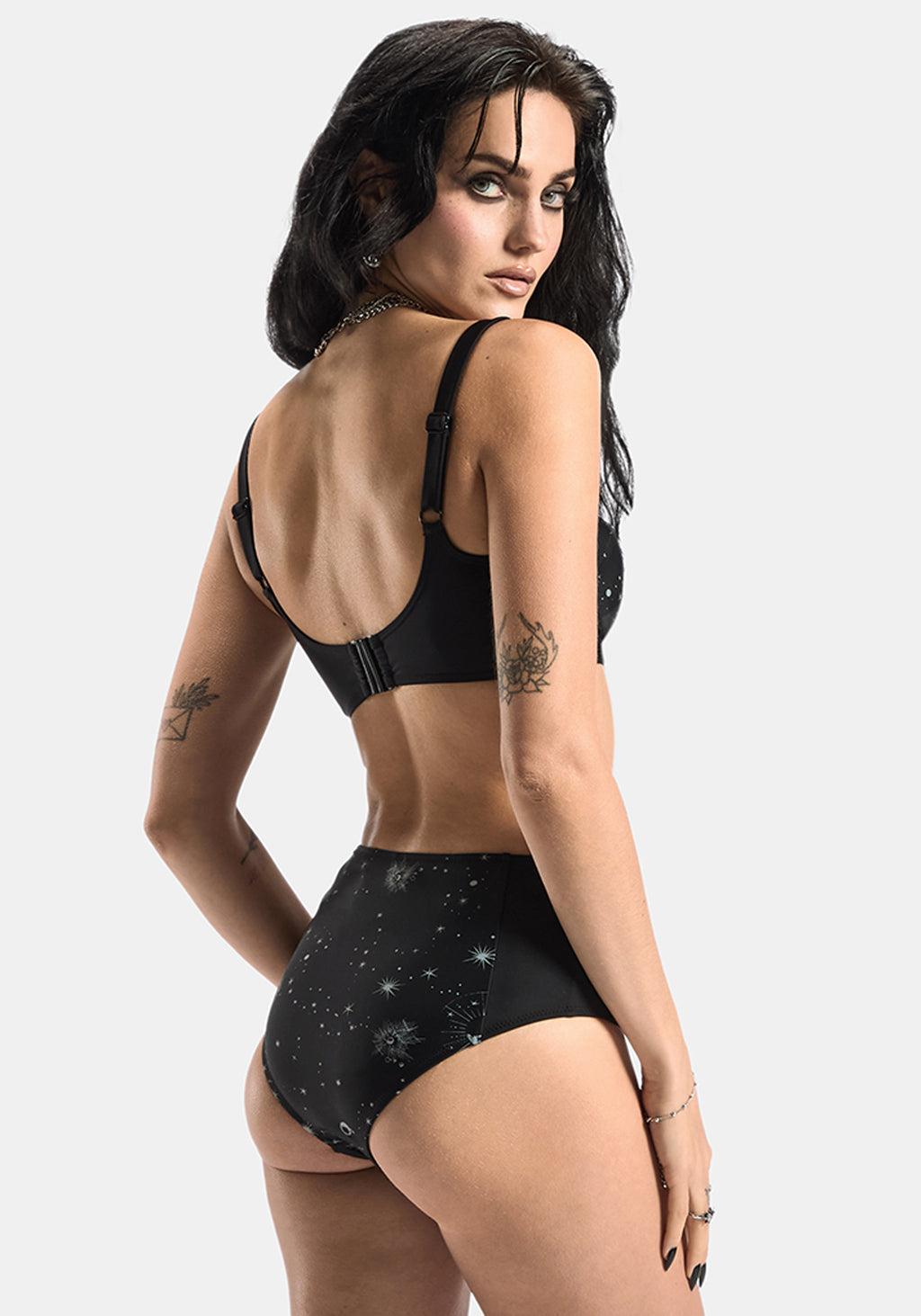 Comet Celestial Printed High Waist Bikini Bottom Product Image