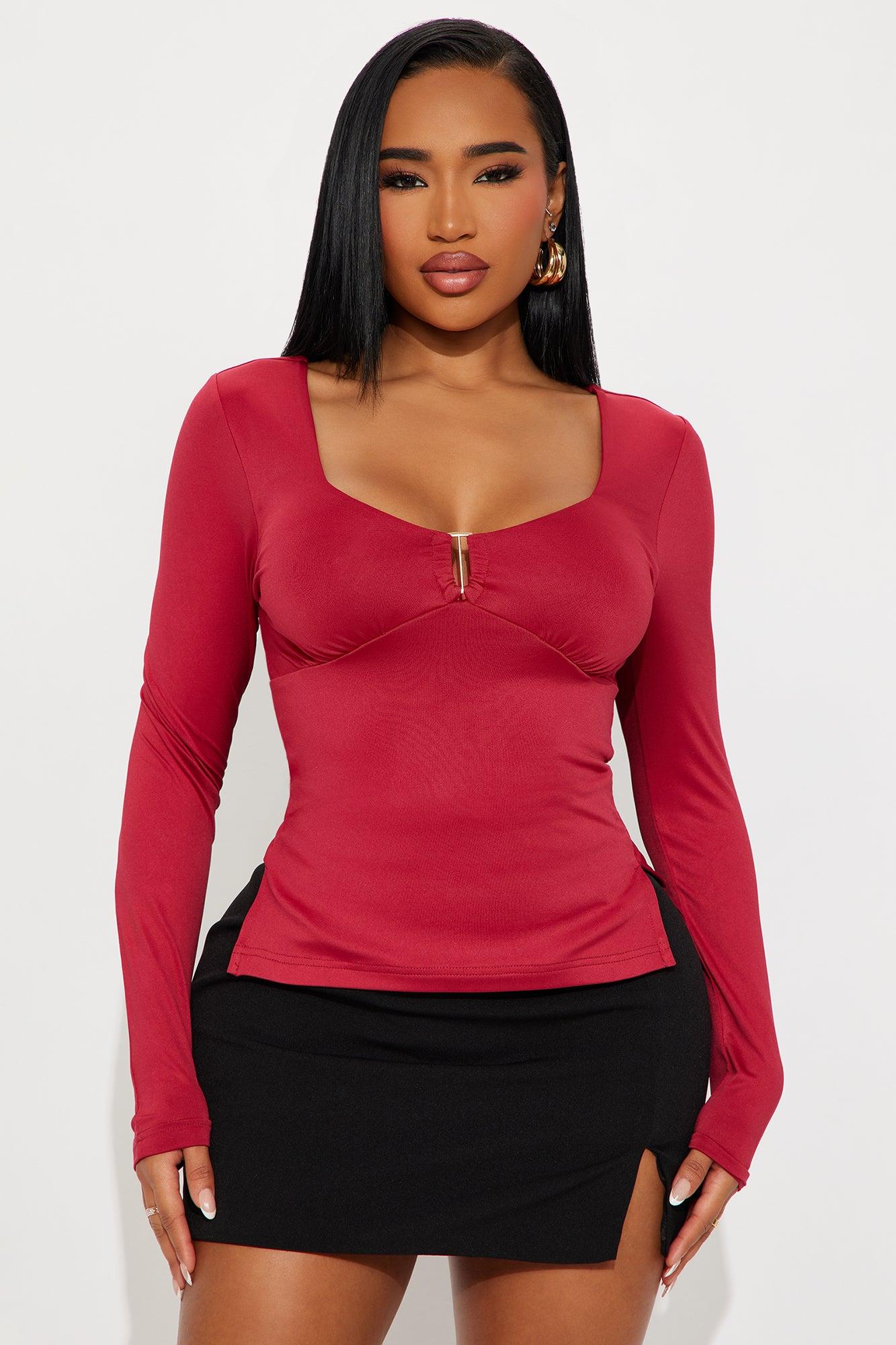 Miley Long Sleeve Top - Red Female Product Image