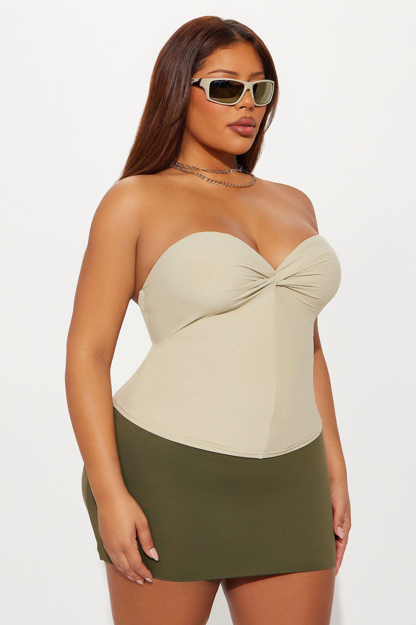 Second Skin Twist Tube Top - Stone Female Product Image