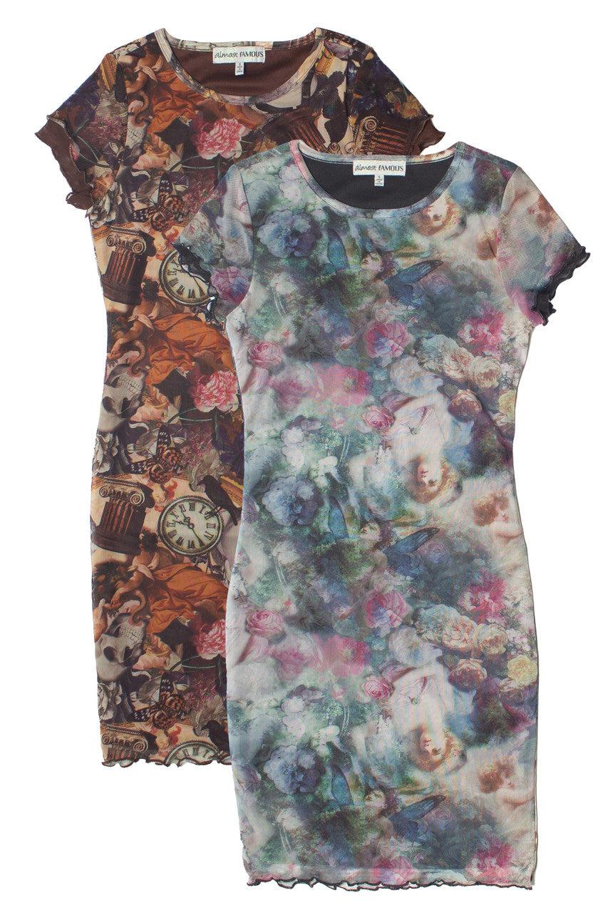 Printed Double Layer Mesh Dress Product Image