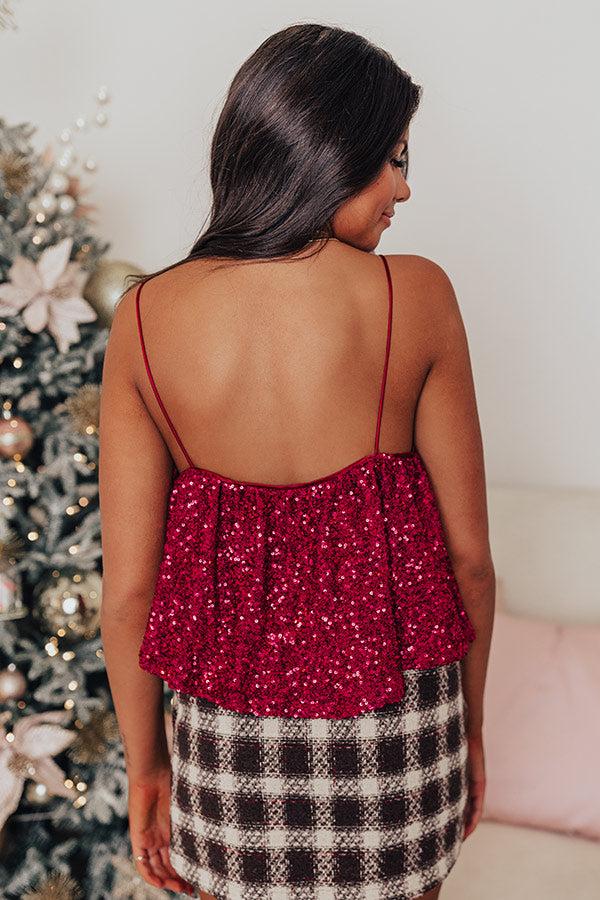 Dream Team Sequin Tank in Wine Product Image