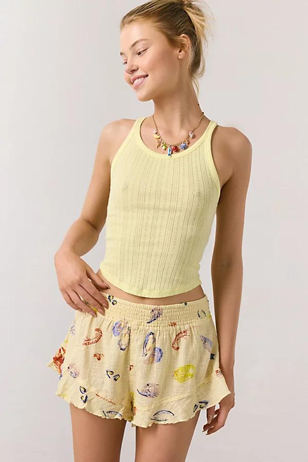Out From Under Lilly Shirred Ruffle Micro Short Womens at Urban Outfitters Product Image