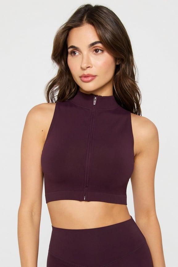 Sleek Seamless Zip Crop Top Product Image