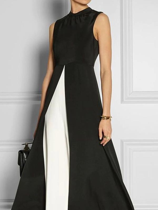 A-Line Loose Solid Color Round-Neck Vest Top Product Image