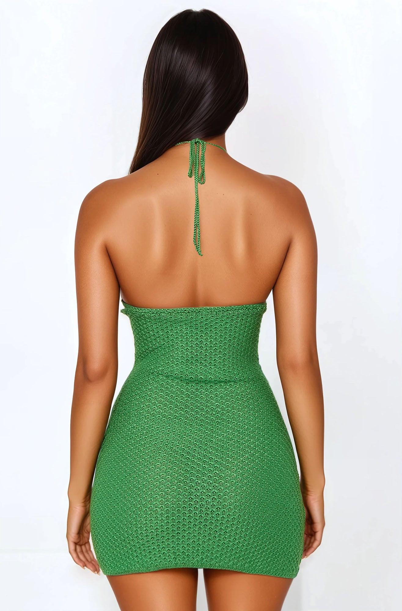 Fiji Islands Crochet Mini Dress - Green Female Product Image