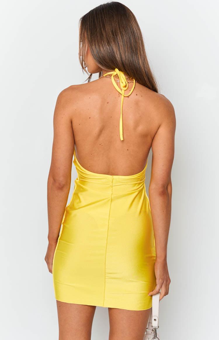 Tillie Halter Mini Dress Yellow Product Image
