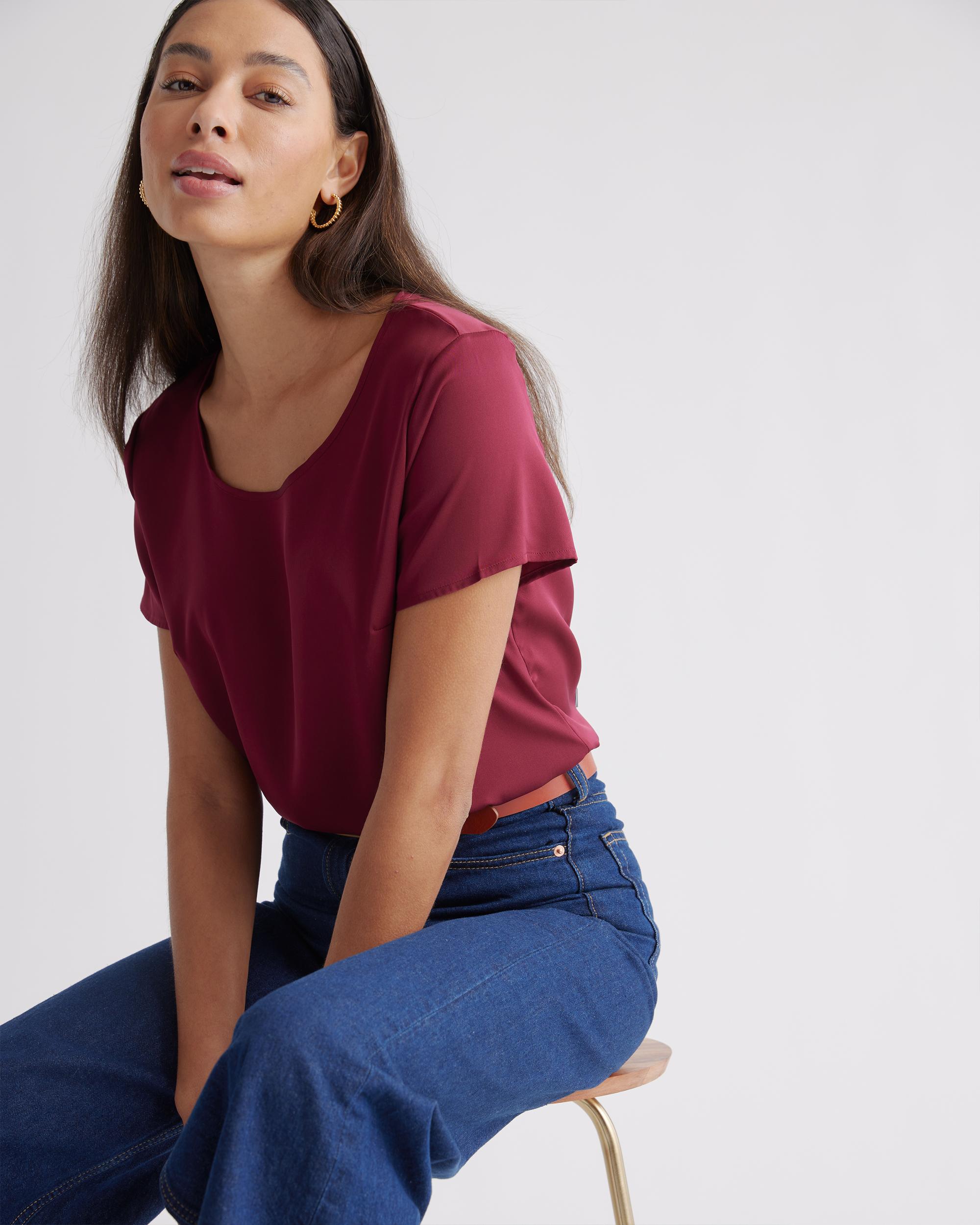 Quince | Women's Washable Stretch Silk T-Shirt Size XL Product Image