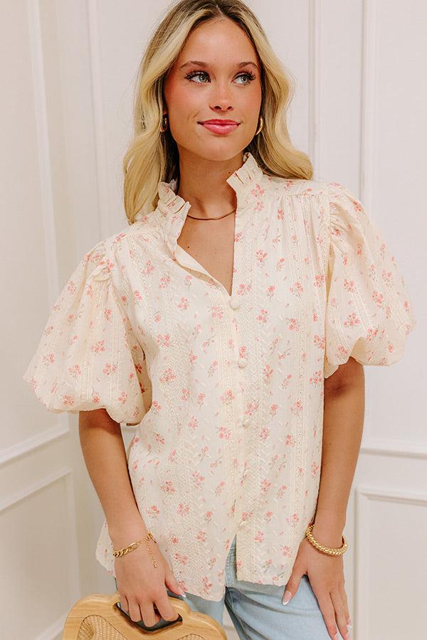 Honeysuckle Fields Floral Eyelet Top Product Image