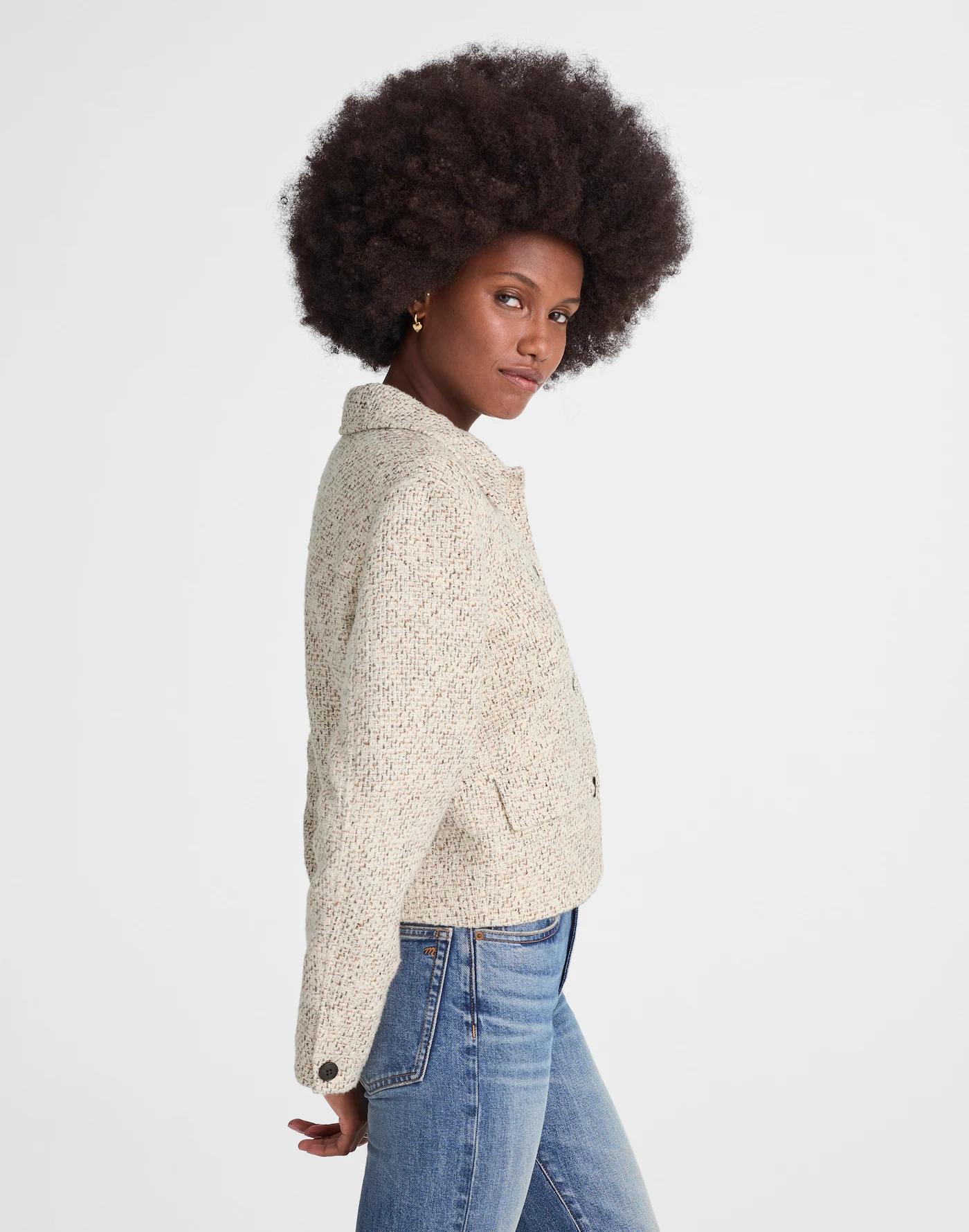 Button-Front Jacket in Bouclé Product Image