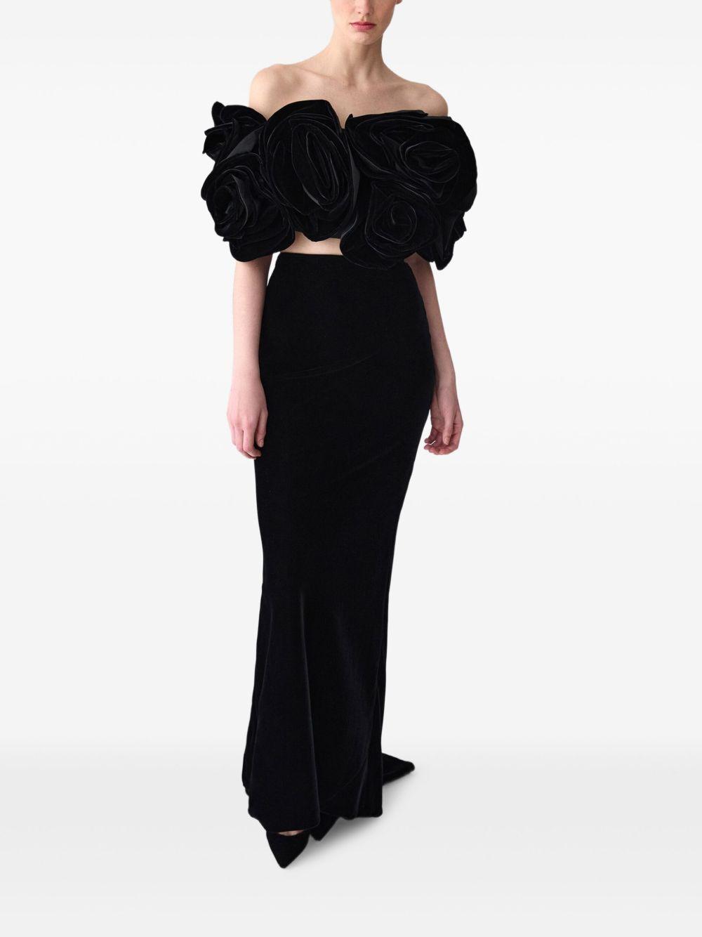 high-waisted velvet skirt Product Image