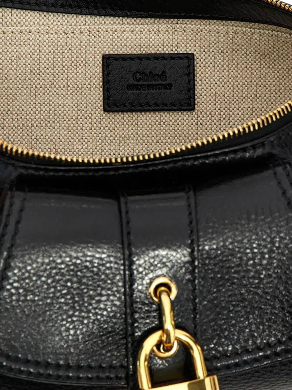 CHLOÉ The 99 Embellished Textured-leather Shoulder Bag In Black Product Image