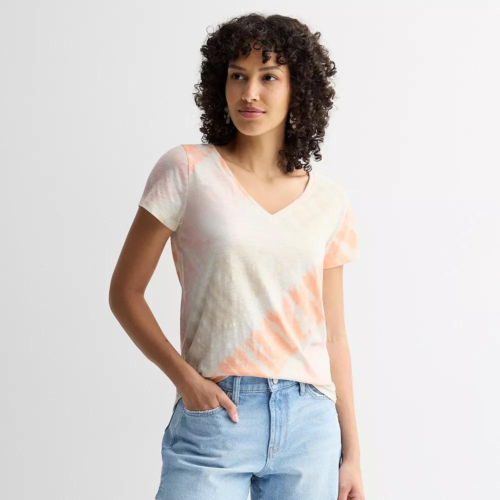 Women's Sonoma Goods For Life® Everyday Short Sleeve V-Neck Tee, Size: XL, Blue Marine Toss Product Image