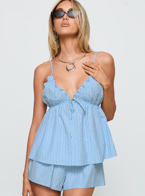 Abigayle Top Blue Stripe Product Image