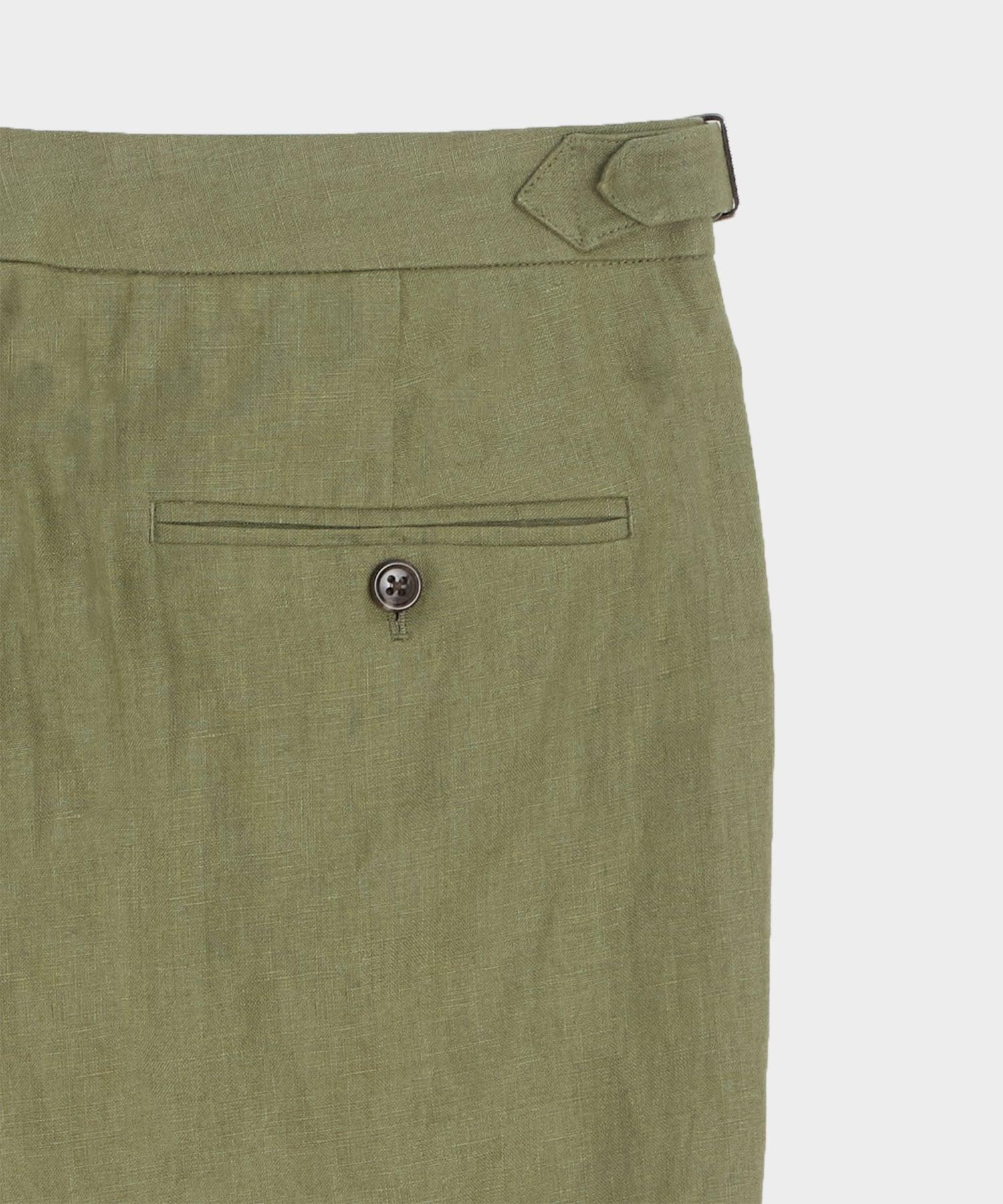 Straight Fit Irish Linen Side Tab Trouser Product Image
