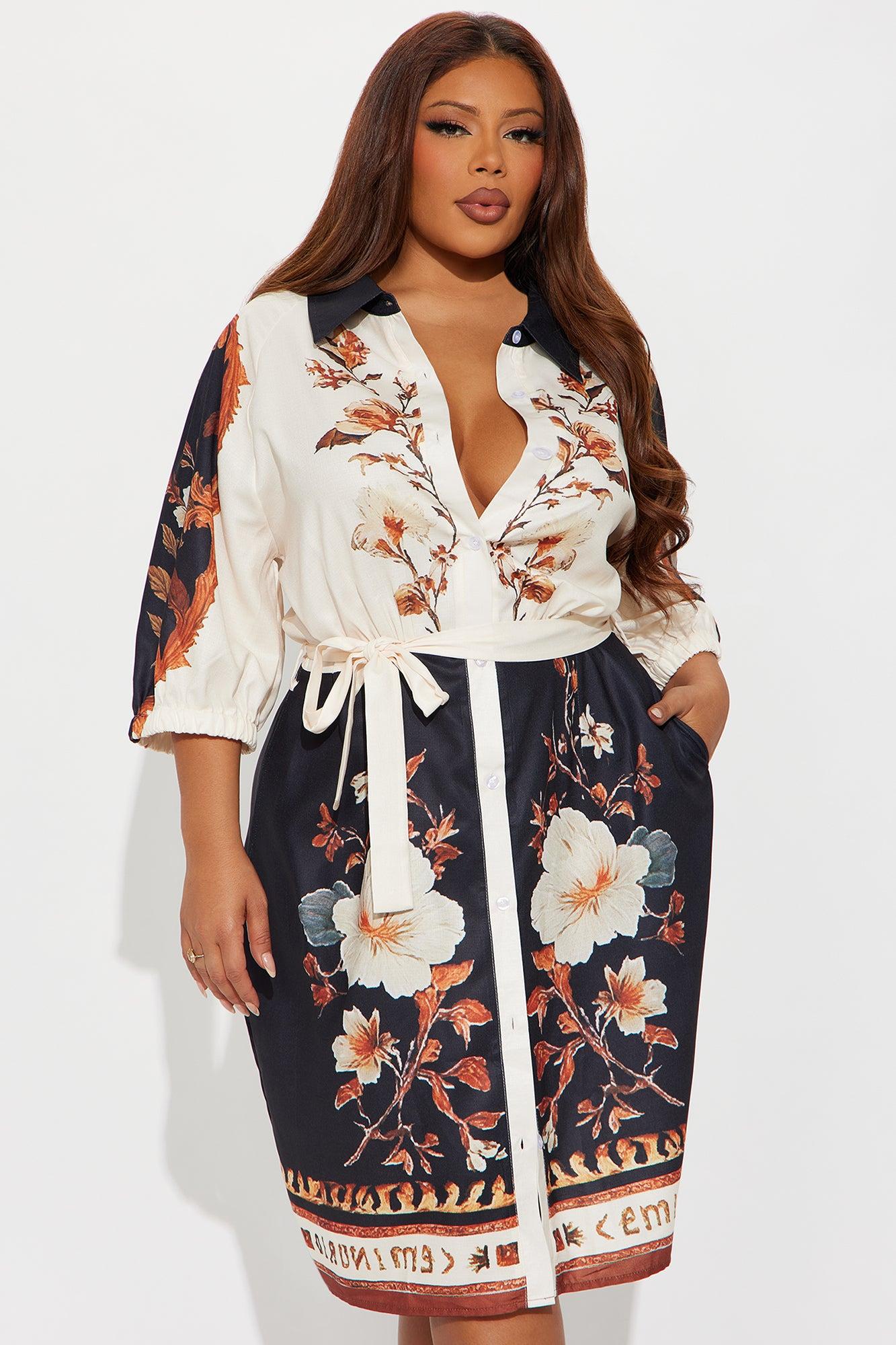 Kendall Floral Shirt Mini Dress - Black/combo Female Product Image