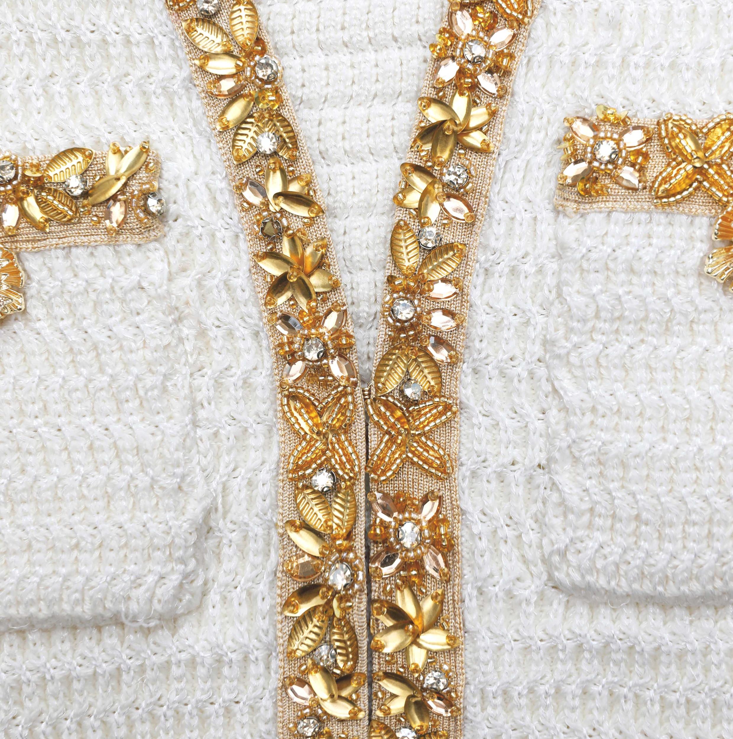 Cream Lurex Knit Mini Dress Product Image