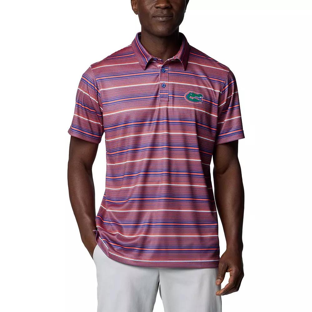 Men's Columbia Orange Florida Gators PFG Super Terminal Tackle Omni-Shade Stripe Polo,  Product Image