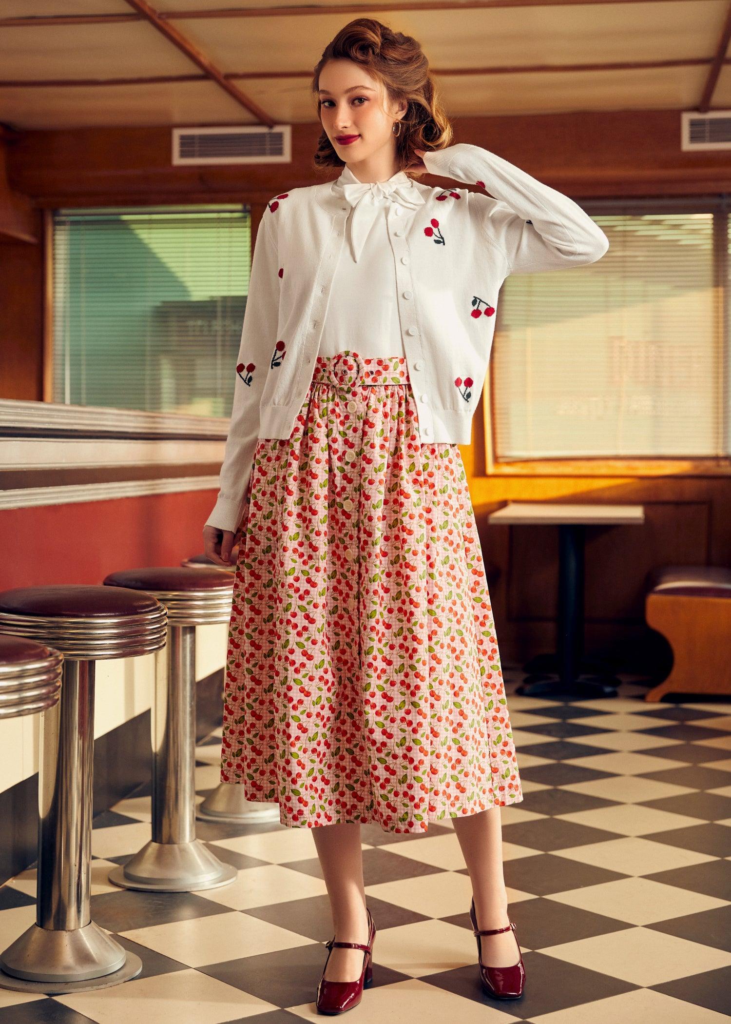 Cherry on Top Crew Neck Cardigan Product Image