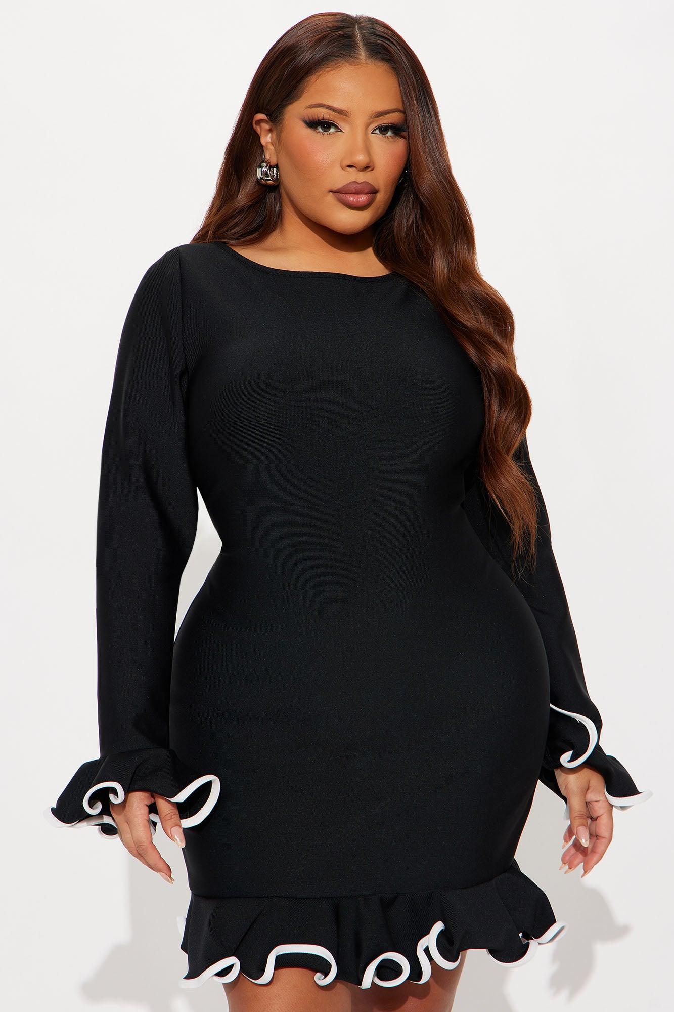 Maddie Bandage Mini Dress - Black/White Female Product Image