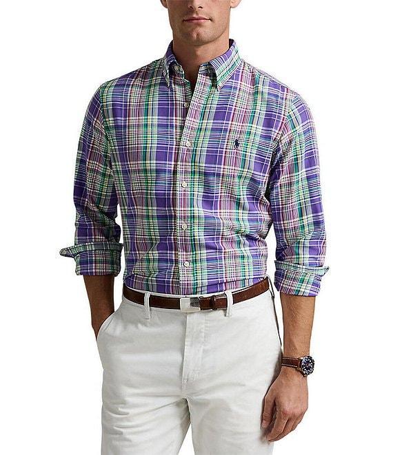 Polo Ralph Lauren Classic Fit Performance Stretch Oxford Plaid Long Sleeve Woven Shirt Product Image