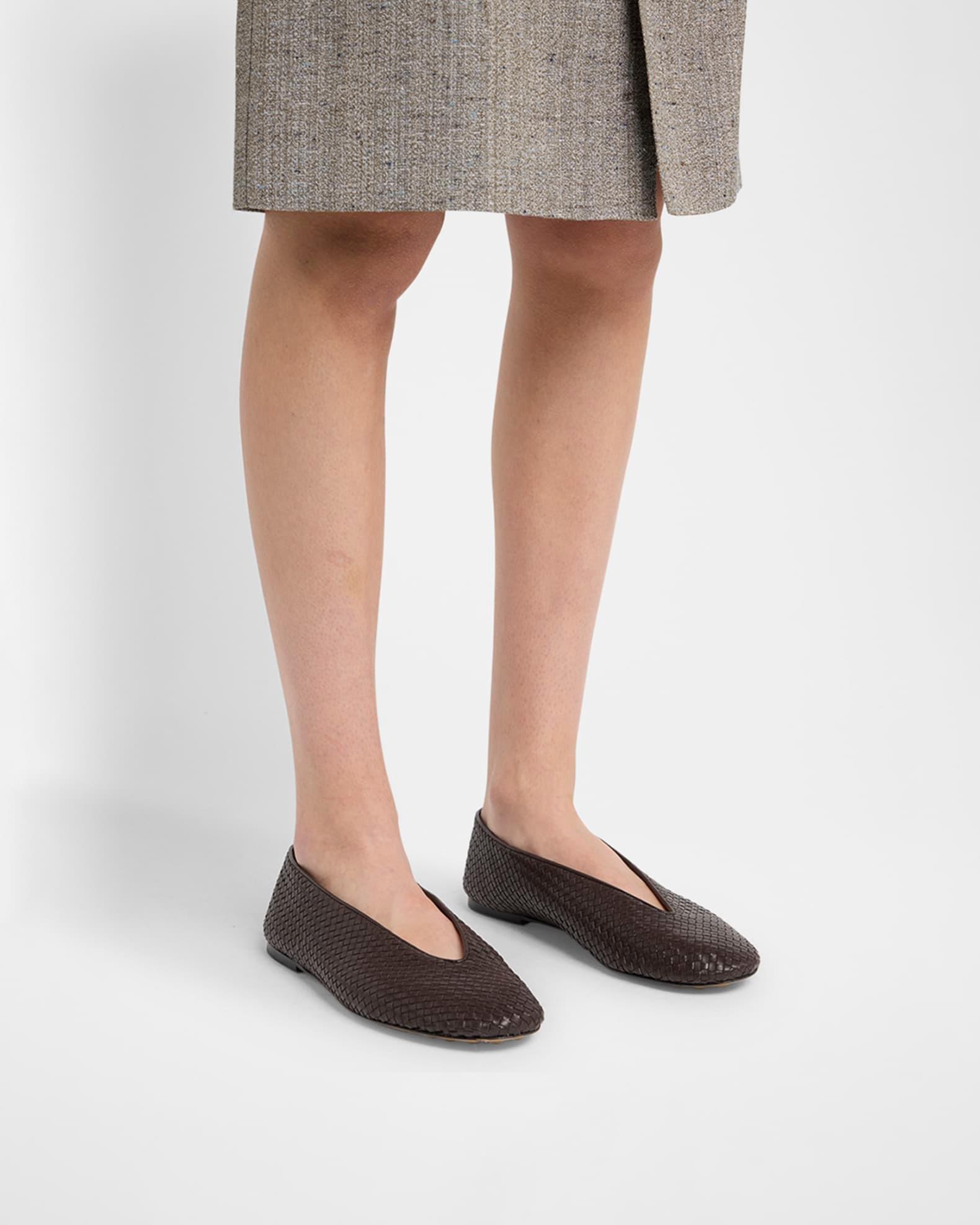 Micro Woven Nappa Leather Ballerina Flats Product Image