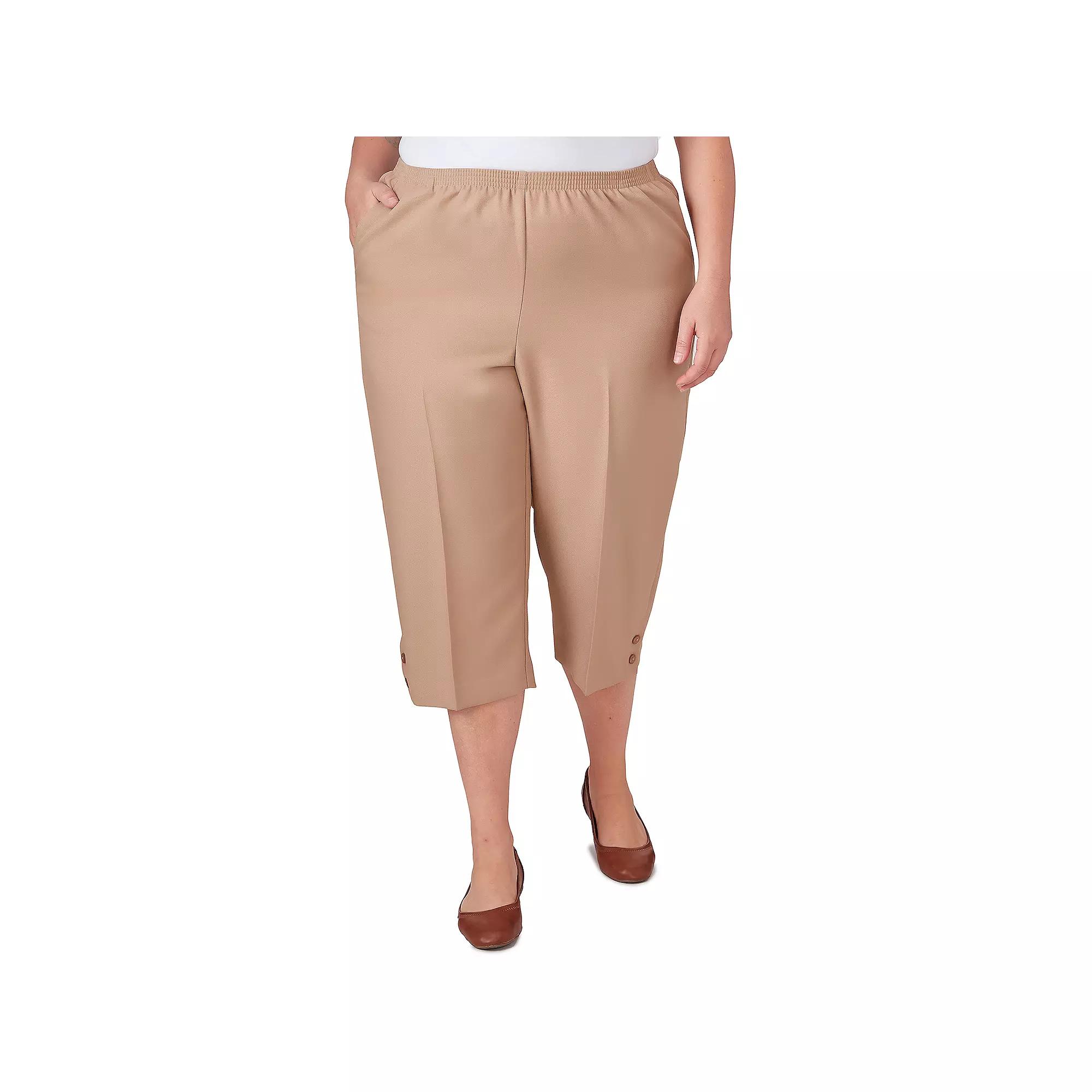 Plus Size Alfred Dunner Button Hem Capri Pant, Women's, Size: 22 W Product Image